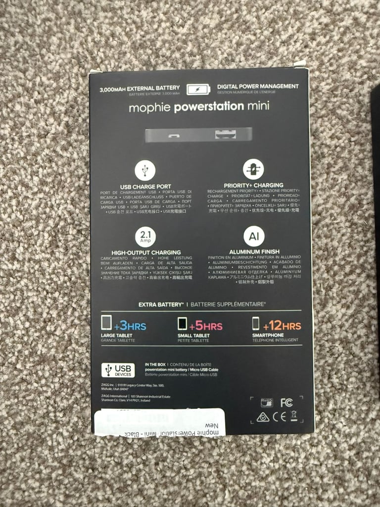 Mophie Powerstation Mini – Black – 3000mAh Portable Charger