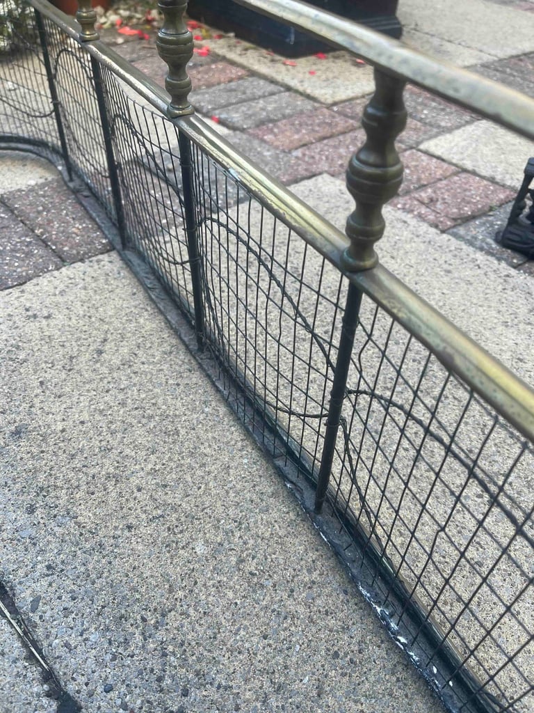 image for Fireplace fender vintage brass 