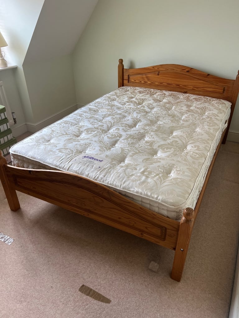 image for DOUBLE PINE BED FRAME & MATTRESS. CAN DELIVER