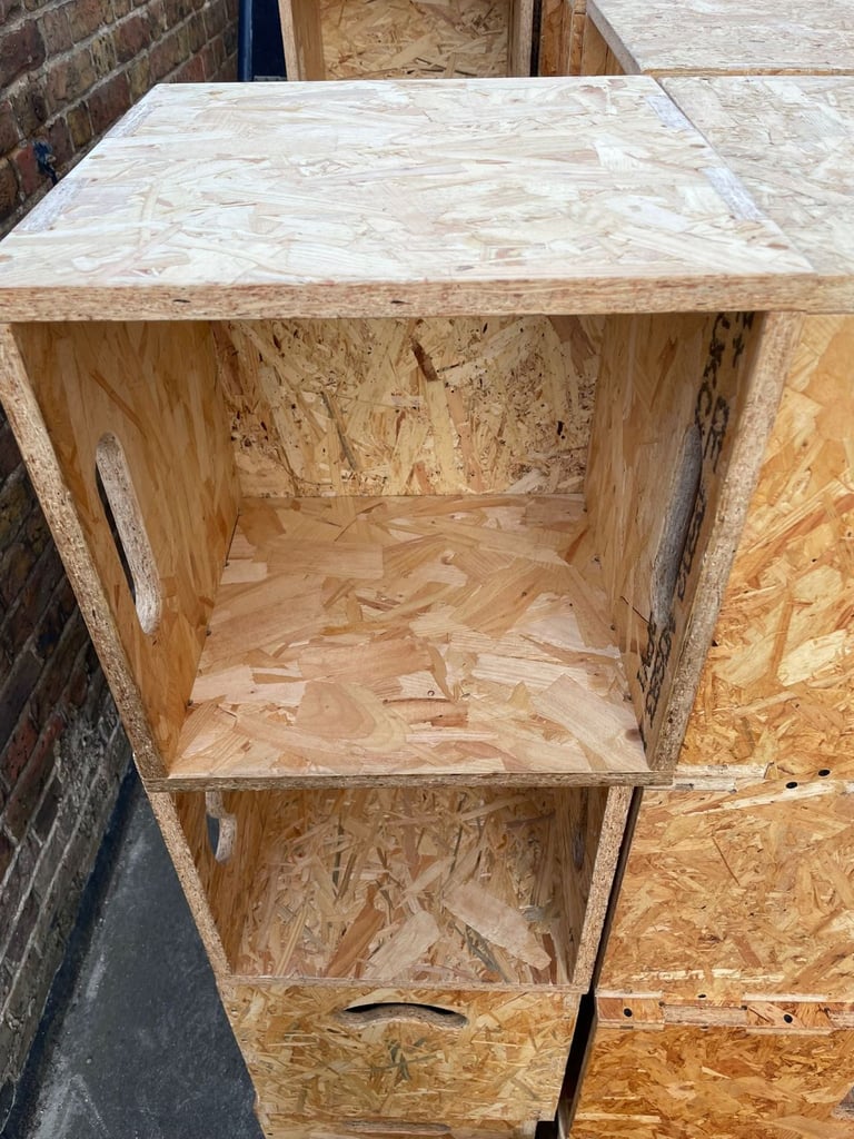 Wooden OSB Storage Cube Box Ior 12" Vinyl LP Records - Used Collect Only Price Per Unit
