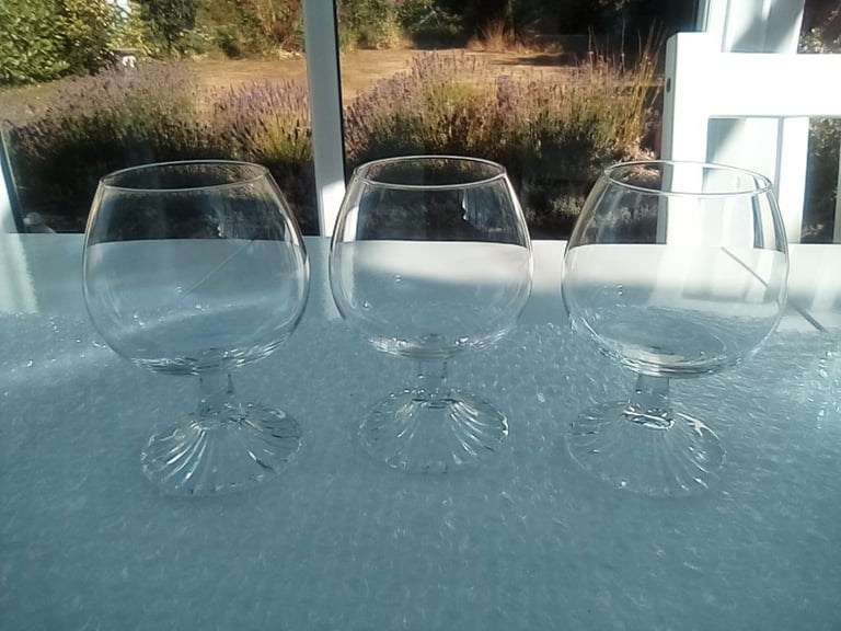 image for Brand new trio of small brandy glasses - £5