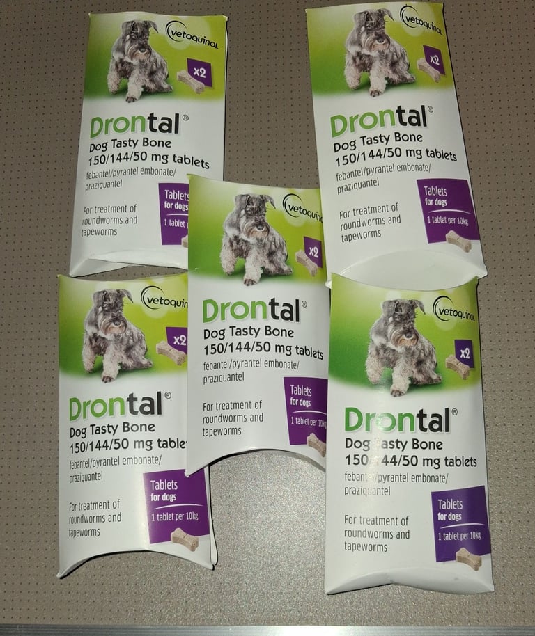 image for Drontal wormer for dogs 5 x 2 pack tablets