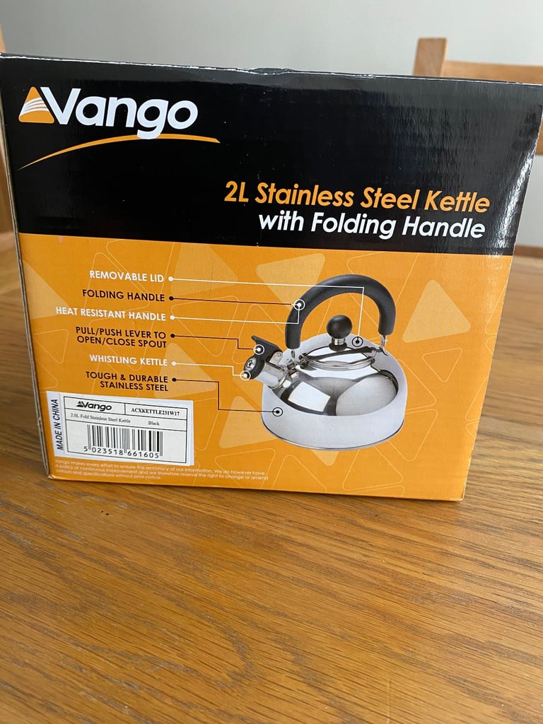 image for Vango 2 Litre Black Stainless Steel Kettle