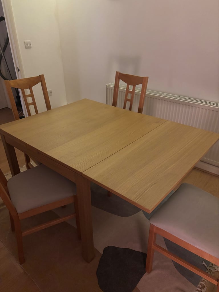 IKEA oak dining table and chairs 