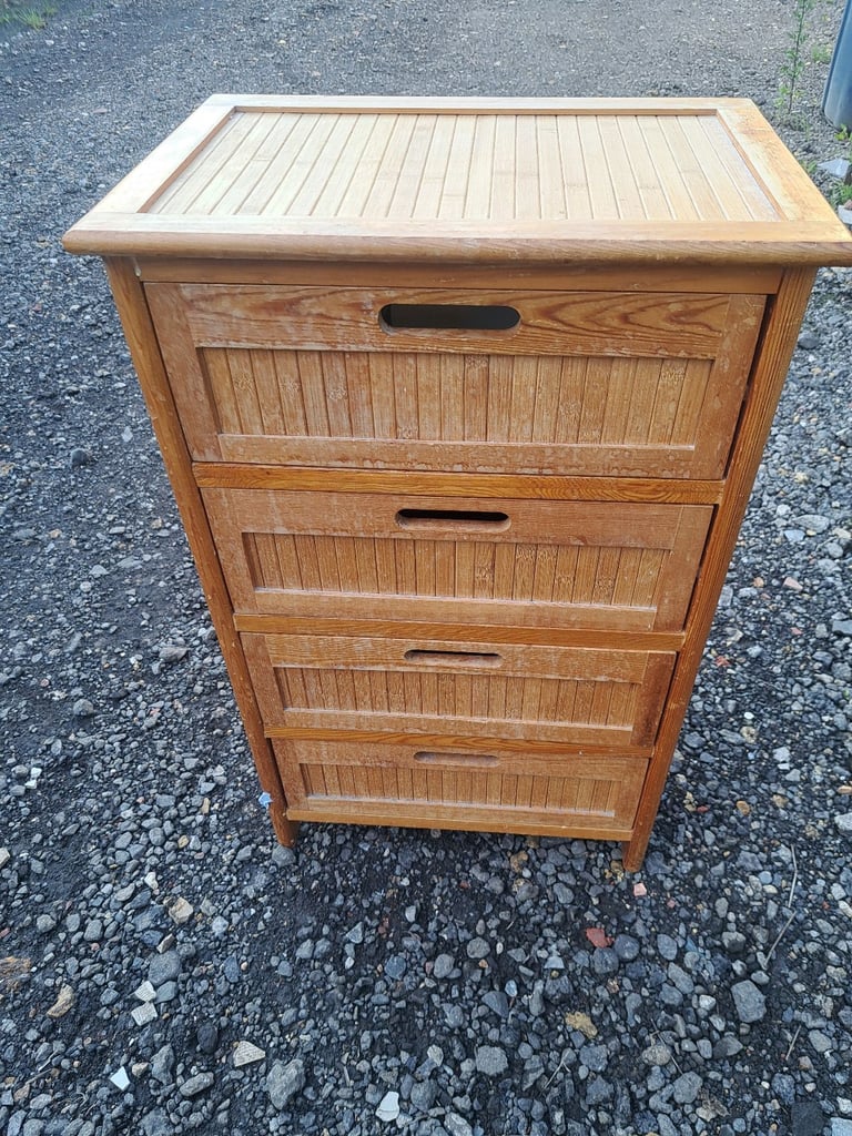 image for 4 drawer brown wood unit 