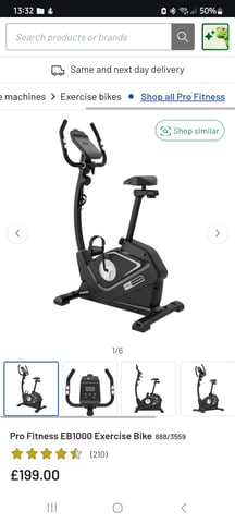 Pro Fitness EB1000 exercise bike, cost £199 when new, used but