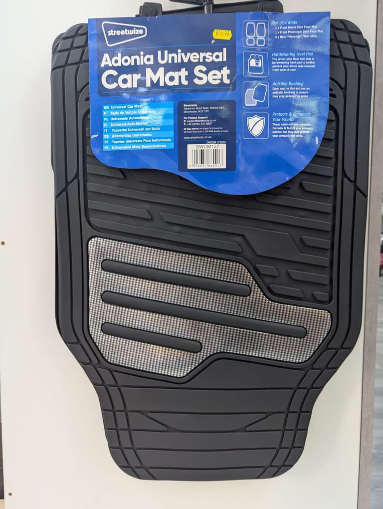 STREETWIZE UNIVERSAL ADONIA CAR MAT SET OF 4
