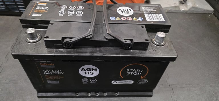 Halfords AGM115 Start/Stop 12V Car Battery