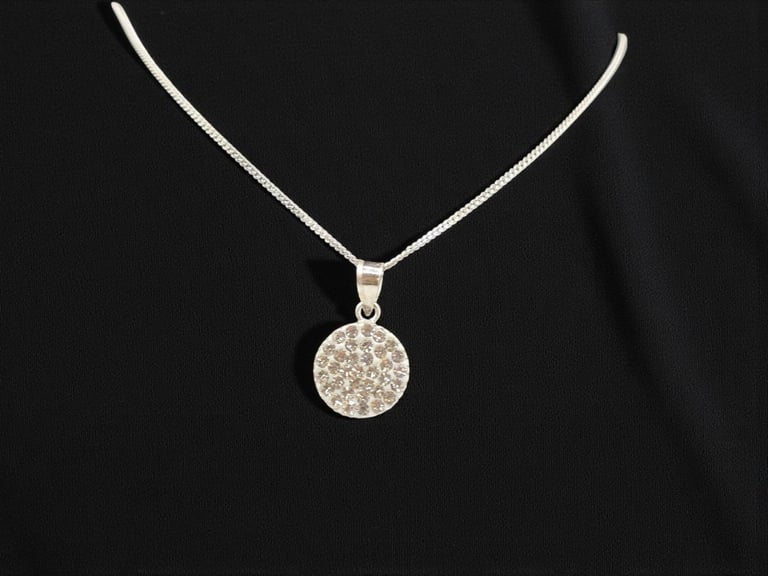 image for Sterling 925 Silver Drop Pendant & Chain