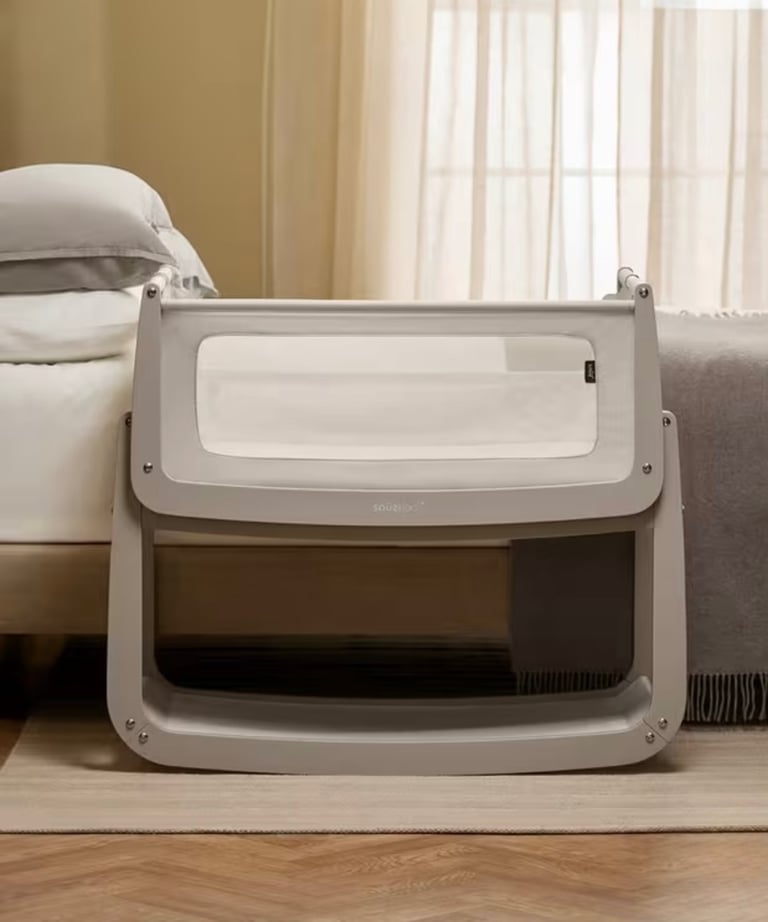 SnüzPod 5 Bedside Crib, Pebble/ Grey RRP £199