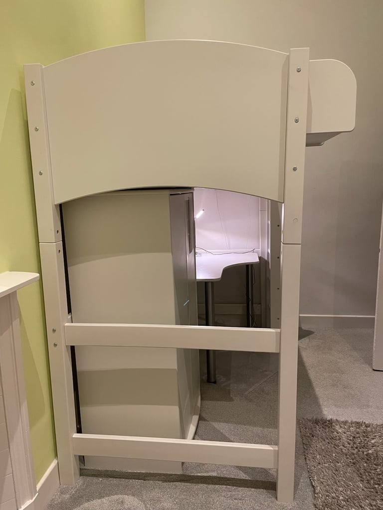 Loft bed with wardrobe and desk