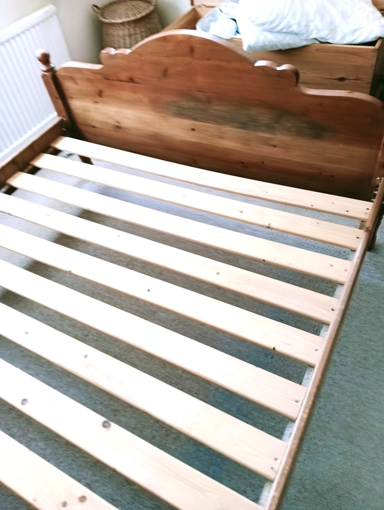 A Waxed Pine King Size Bed