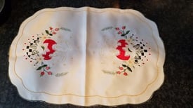 Vintage Hand embroidered coffee table cloth - Christmas New £2