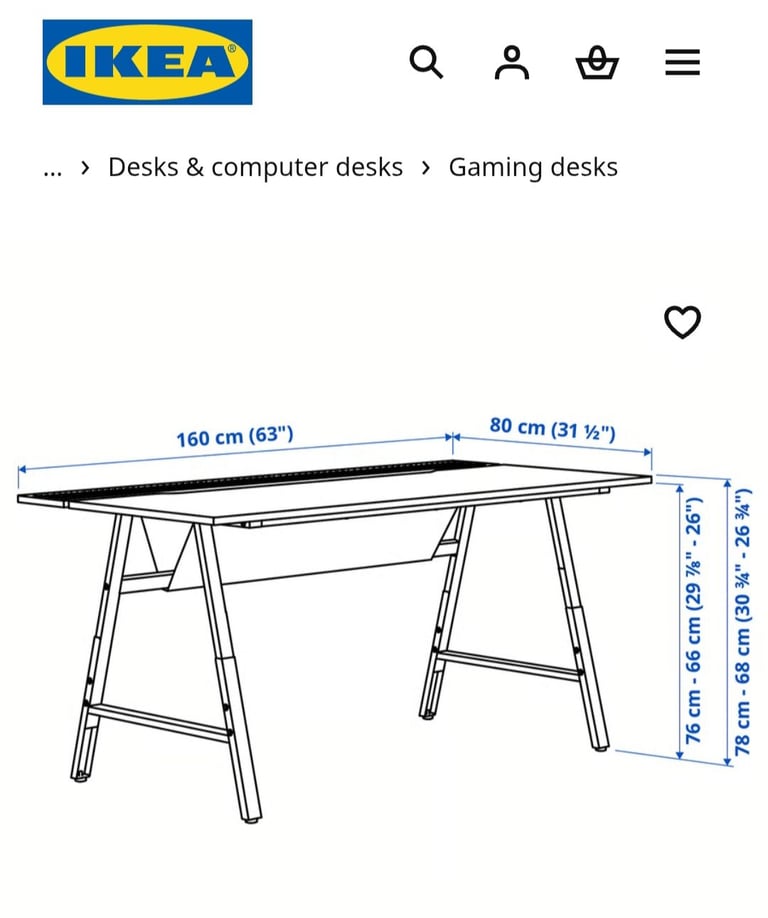 IKEA desk, light grey 
