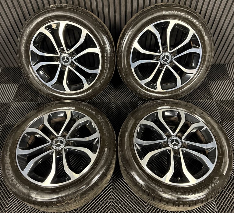 image for 17" GENUINE MERCEDES C CLASS W205 BLACK DC ALLOY WHEELS TYRES ALLOYS
