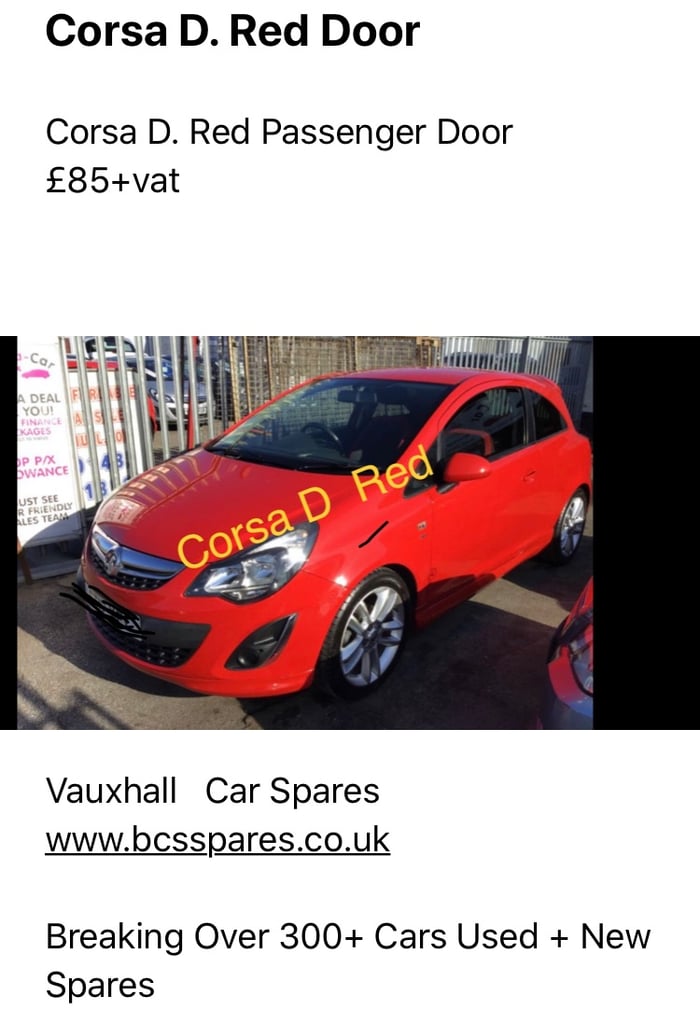 Vauxhall Corsa D. Red. Bonnet.  Breaking spares parts.  2013 