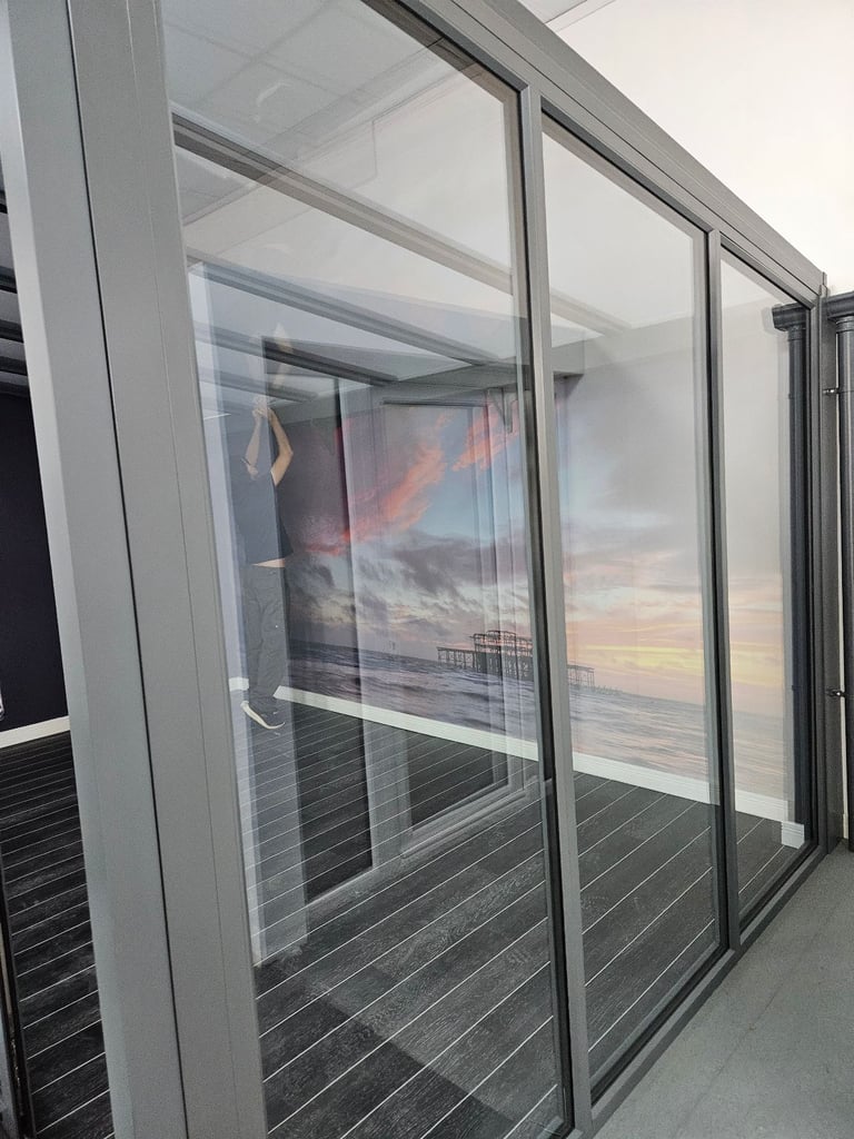 Double glazed aluminium  conservatory side wall