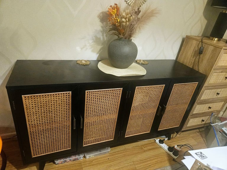 image for Black rattan unit living room furniture 