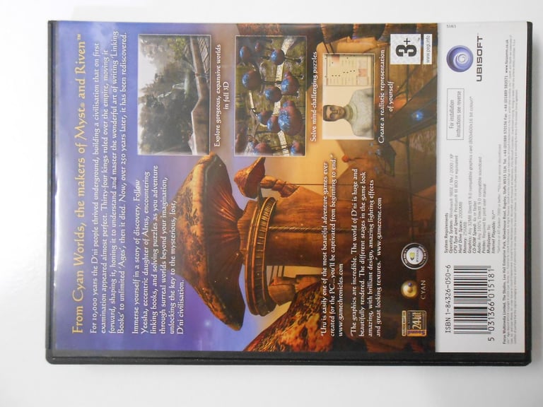 PC CD Rom Game - URU / Ages Beyond Myst - From the Myst Franchise