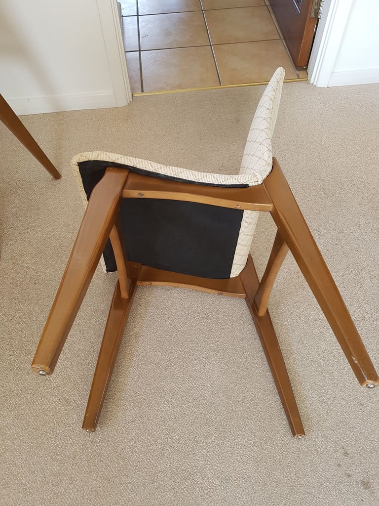 Vintage Lebus round dining table and 6 chairs