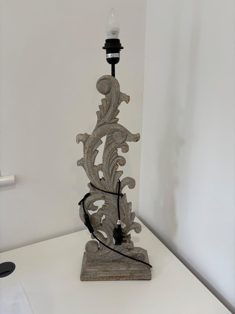 Tall wooden lamp base