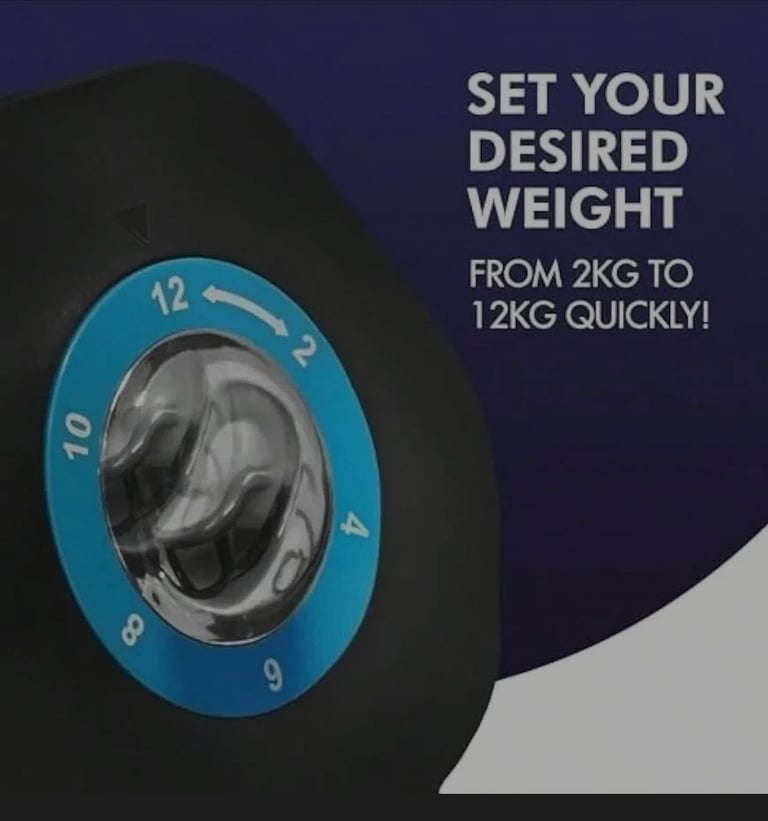A new  2x Adjustable Dumbbell Pair 12kg Powerblock 6in1 Weight Set With 