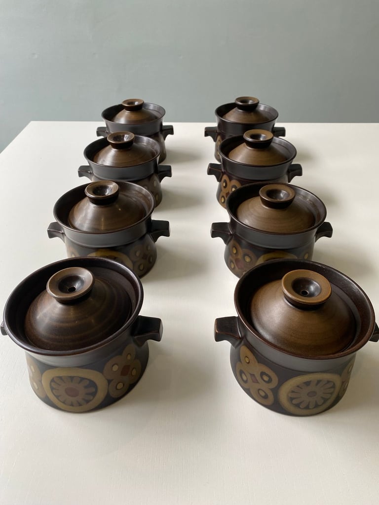image for Denby Arabesque Stoneware, Small Soup Pots / Serving Pots with Lids