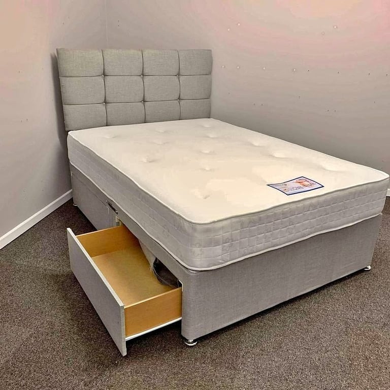  Double Divan Bed with Headboard 🌟 – Comfort + Style | Same Day Delivery **