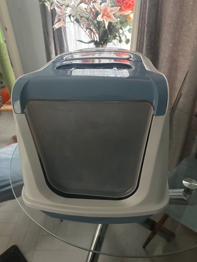 Large cat litter box & toys 