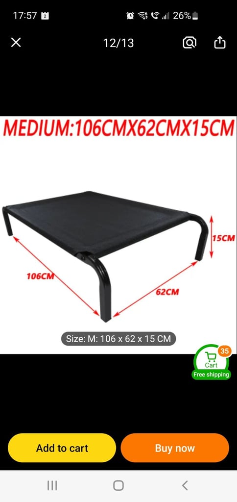 Elevated dog bed NEW