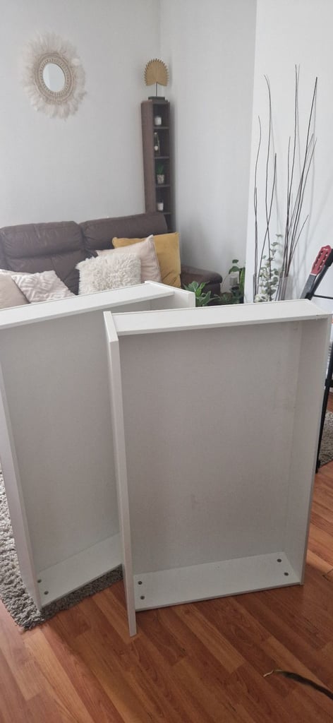 image for 2  white ikea Malm bed storage boxes on wheels