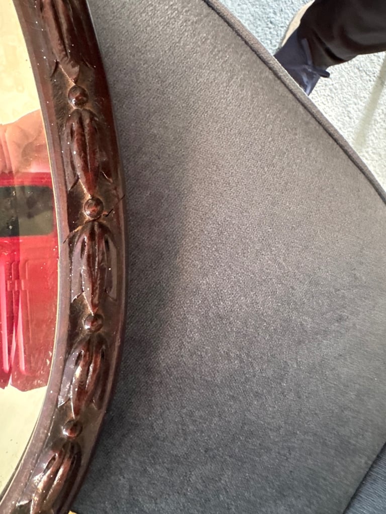 Edwardian Mahogany Oval Mirror