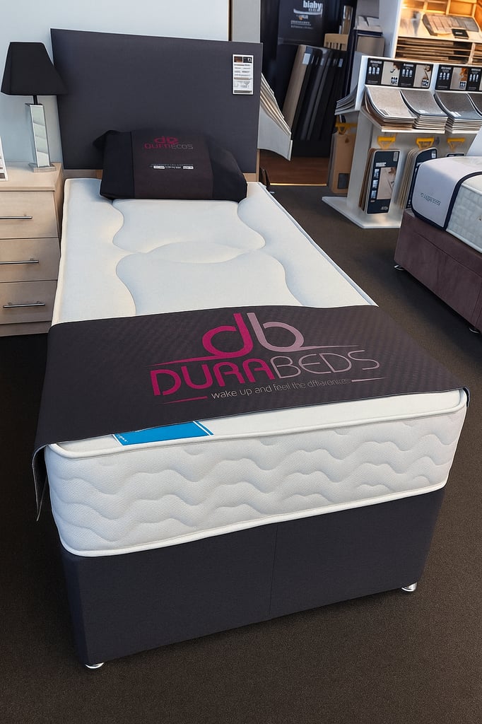 image for Modern Divan Bed with Storage Drawers and Optional Matching Fabric Headboard