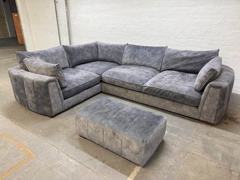 Sofology Emperor Interchangeable Corner Sofa with Matching Footstool 