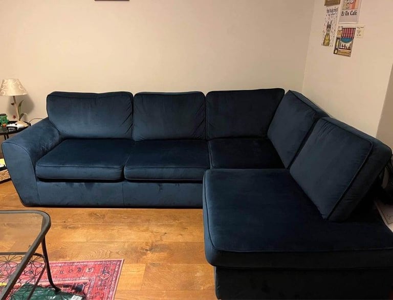 image for Versatile 4-Seater Blue Sofa - Stylish & Functional      ahtamaterbaraymazaydar