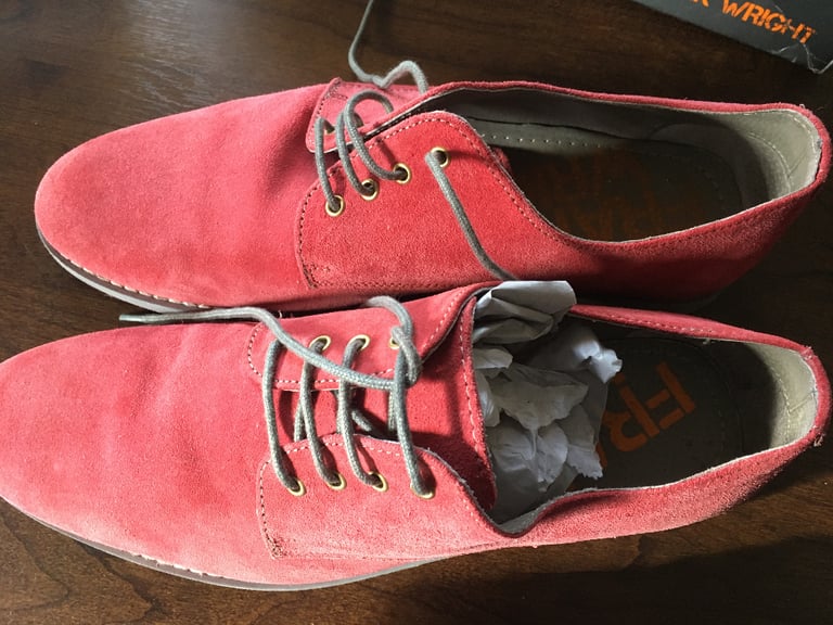 Frank Wright Strawberry suede shoes.