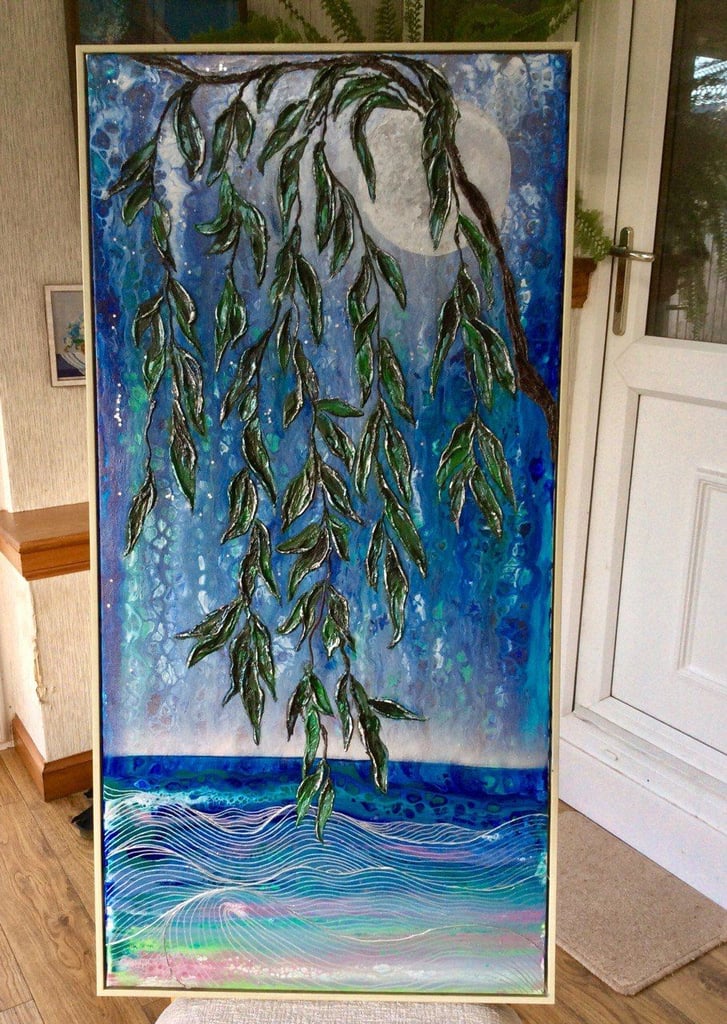 Stunning original acrylic painting with texture. Abstract art 