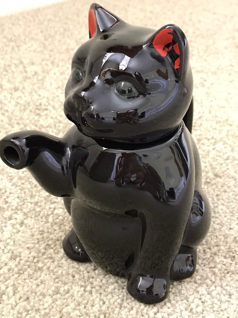 Vintage Black Cat Teapot