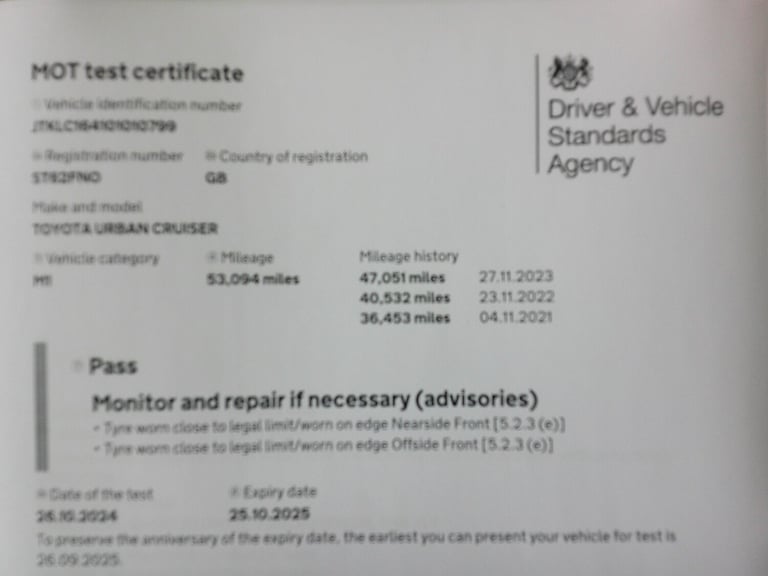 2012 Toyota Urbancruiser 1.4 D-4D 5dr 4WD HATCHBACK Diesel Manual