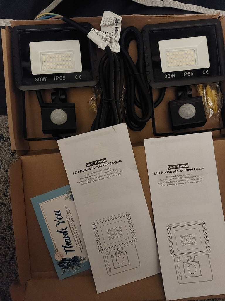LED Flood lamp x2 sensor motion