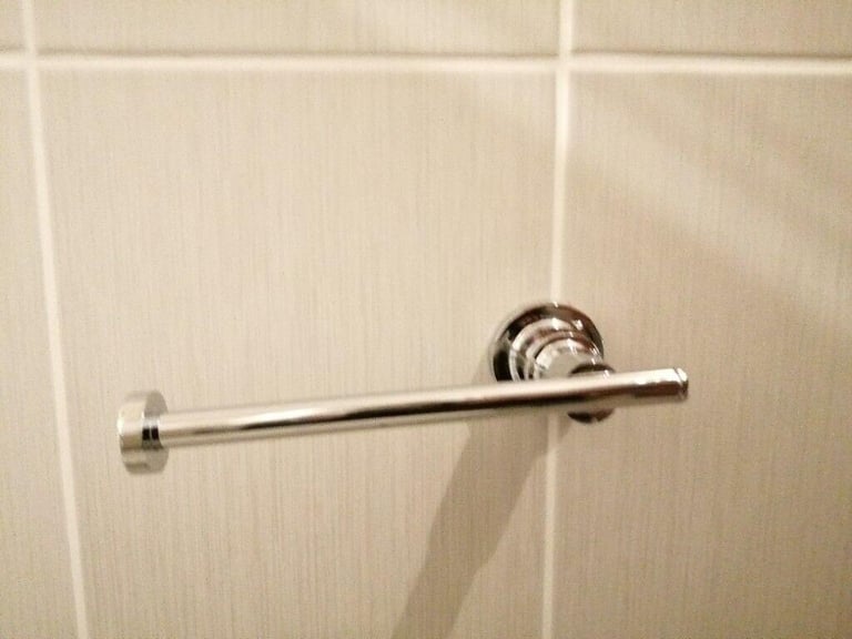 Chrome toilet roll holder 