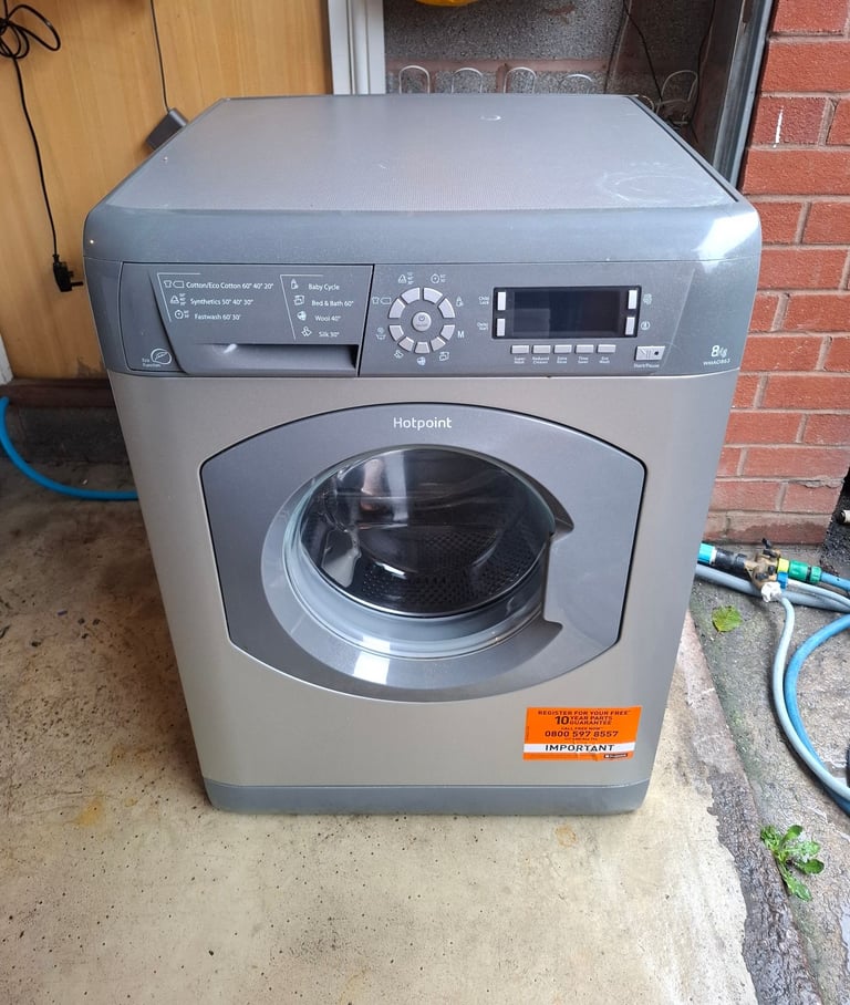 image for A+++ class 8kg 1600 spin Hotpoint grey washing machine 