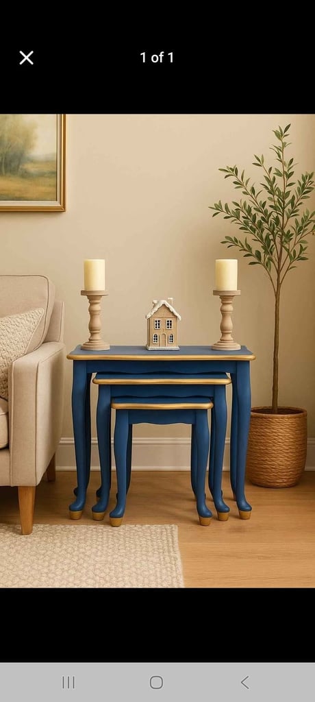 image for Solid wood Vintage nest of tables 