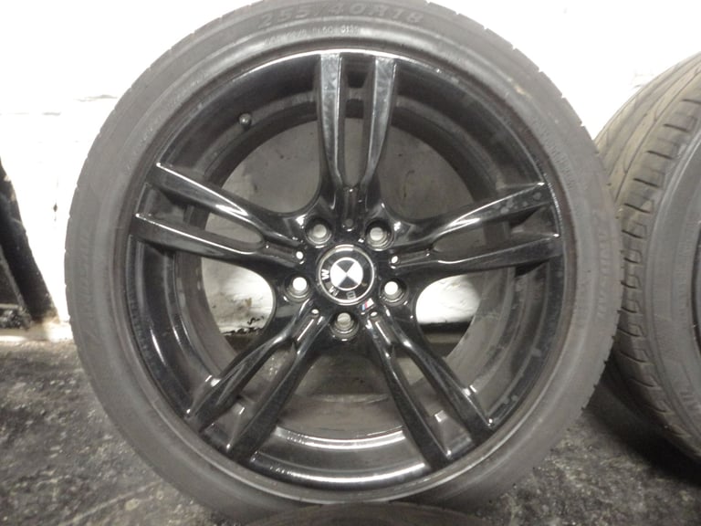 BMW M SPORT 18 INCH ALLOY WHEELS 5x120 BMW BLACK ALLOY WHEELS