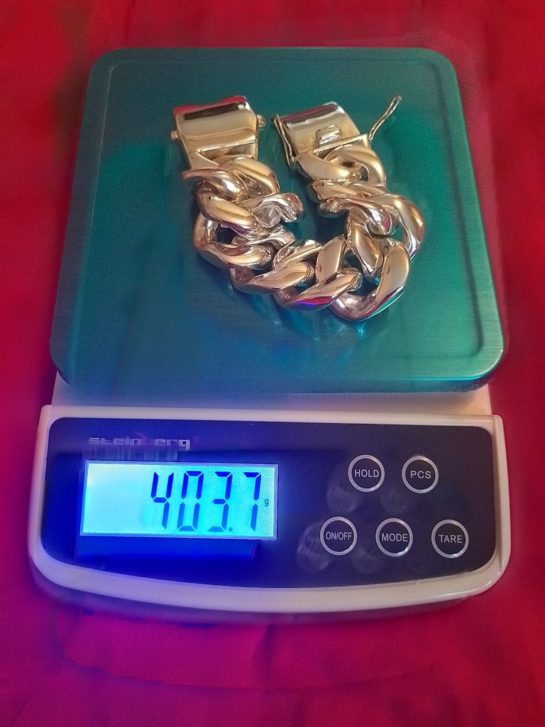 image for STERLING SILVER 925 HUGE HEAVY BRACELET 403.7 GRAMS