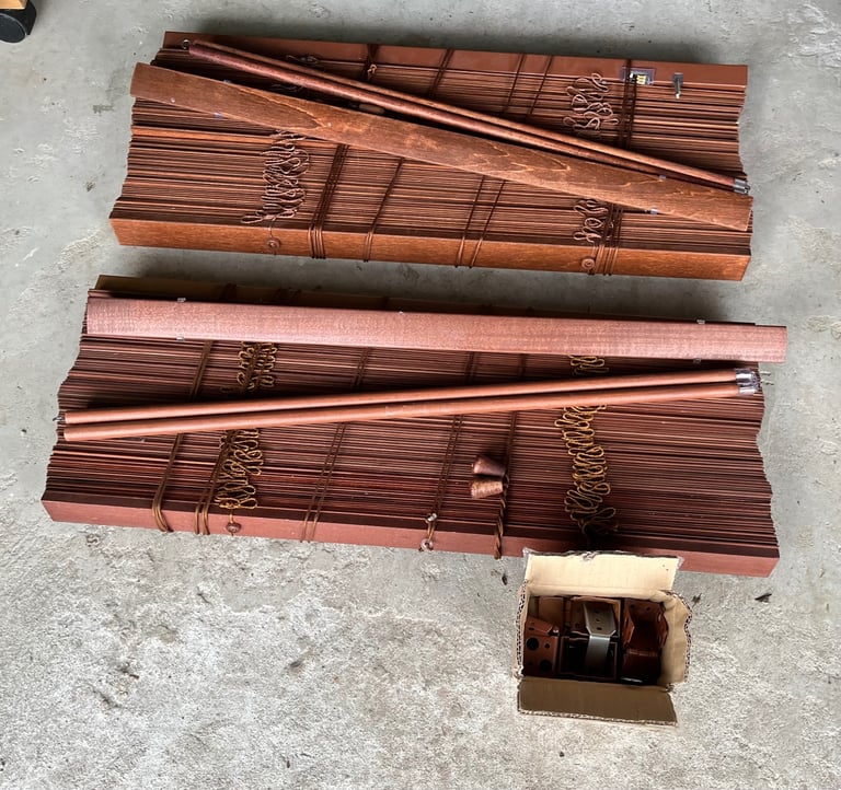 IKEA Walnut colour wooden Venetian blinds 60cm x2