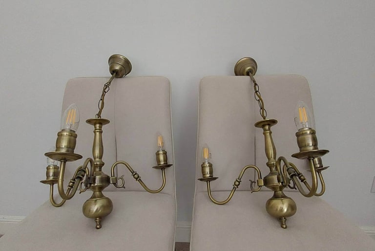 image for 2 gold coloured chandeliers