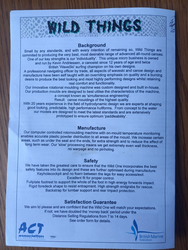 Wild Things Wild One Kayak