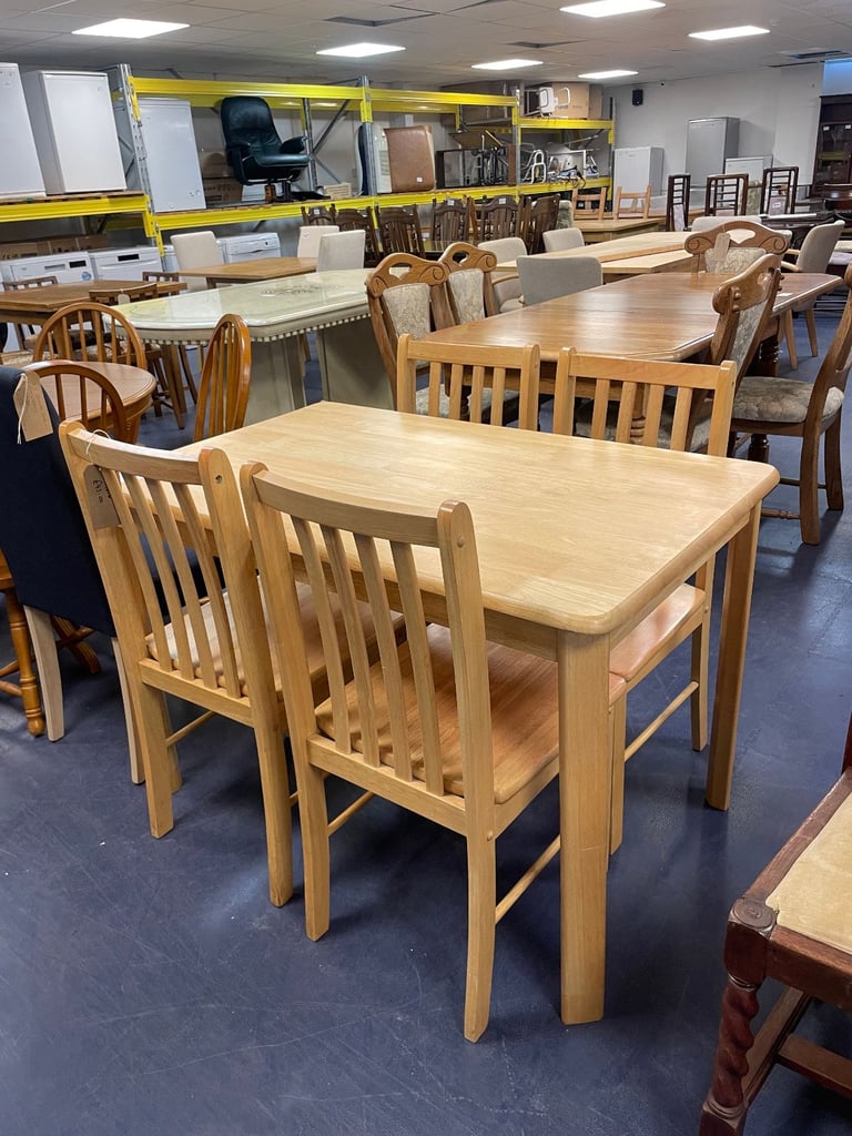 Beech Dining Table & 4 Chairs Set TCL Reuse 99816