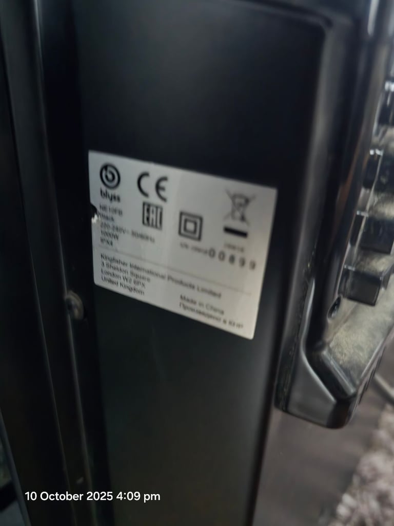 Blyss electric 1000 black panel heater NE10FB